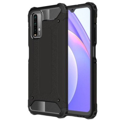 Xiaomi Redmi 9T 5G усиленный защитный чёрный твердый силиконовый чехол (TPU) | Vacins.lv