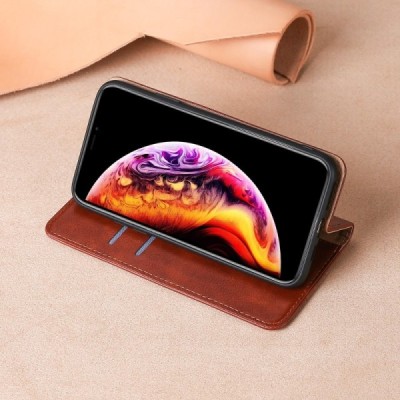 OnePlus Nord N10 5G Solīds brūns ādas atvērams maciņš | Vacins.lv