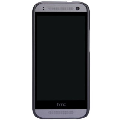 HTC One Mini 2 (HTC One M8 mini) Nillkin Frosted Shield melns plastmasas futrālis + ekrāna aizsargplēve / Vacins.lv