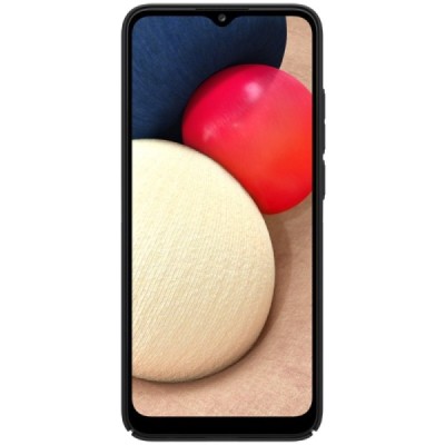 Samsung Galaxy M02s „Nillkin“ Frosted Shield чёрный пластиковый чехол | Vacins.lv