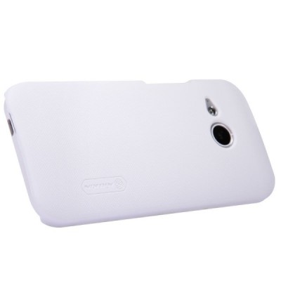 HTC One Mini 2 (HTC One M8 mini) Nillkin Frosted Shield balts plastmasas futrālis + ekrāna aizsargplēve / Vacins.lv