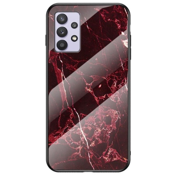 „Marble“ твердый силиконовый (TPU) чехол - красный (Galaxy A32 5G)