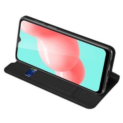 Dux Ducis Skin серии Samsung Galaxy A32 5G чёрный кожаный чехол-книжка | Vacins.lv