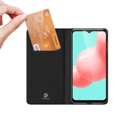 Dux Ducis Skin серии Samsung Galaxy A32 5G чёрный кожаный чехол-книжка | Vacins.lv