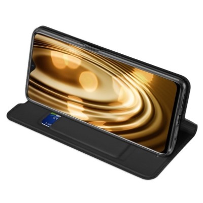 Dux Ducis Skin серии Xiaomi Redmi 9T 5G чёрный кожаный чехол-книжка | Vacins.lv