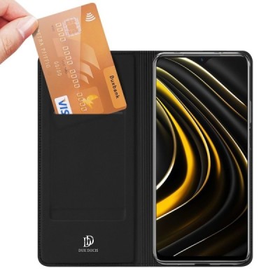 Dux Ducis Skin серии Xiaomi Redmi 9T 5G чёрный кожаный чехол-книжка | Vacins.lv