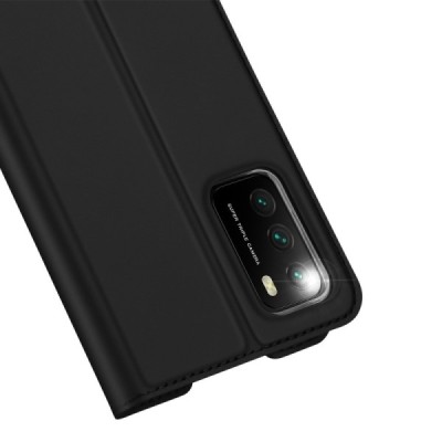 Dux Ducis Skin серии Xiaomi Redmi 9T 5G чёрный кожаный чехол-книжка | Vacins.lv