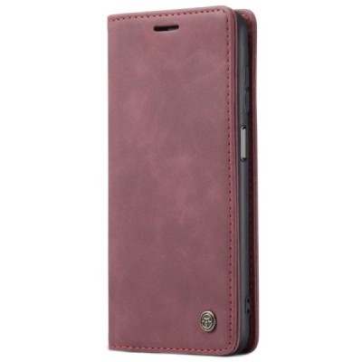 Samsung Galaxy A32 5G CaseMe Retro solīds atvēramais ādas bordo maciņš - maks | Vacins.lv