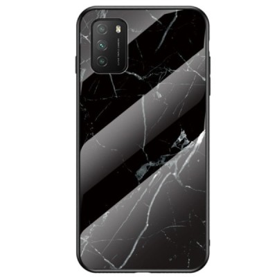 Xiaomi Redmi 9T 5G „Marble“ cieta silikona (TPU) melns apvalks | vacins.lv