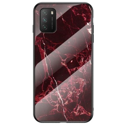 Xiaomi Redmi 9T 5G „Marble“ cieta silikona (TPU) sarkans apvalks | vacins.lv