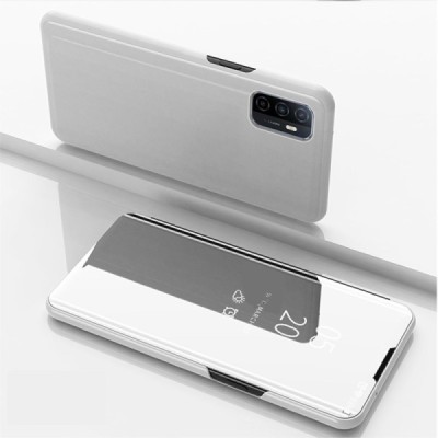 Samsung Galaxy A32 5G plastmasas atvērams sudrabs ādas maciņš | Vacins.lv