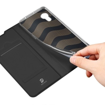 „Dux Ducis“ Skin серии Samsung Galaxy Xcover 5 (G525) чёрный кожаный чехол-книжка | Vacins.lv