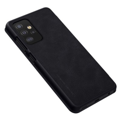 Greznais „Nillkin“ Qin sērijas ādas atvērams melns Samsung Galaxy A52 5G (A526B) | Vacins.lv