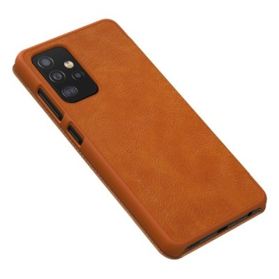 Greznais „Nillkin“ Qin sērijas ādas atvērams brūns Samsung Galaxy A52 5G (A526B) | Vacins.lv