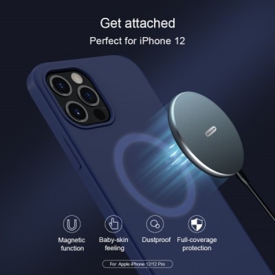 Apple iPhone 12 (12 Pro) „Nillkin“ Flex MagSafe zils vāciņš, apvalks | Vacins.lv