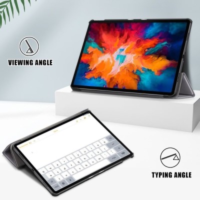 Lenovo Tab P11 Pro 11.5" (J706F) серый кожаный чехол-книжка (складной) | Vacins.lv