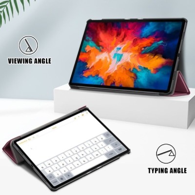Lenovo Tab P11 Pro 11.5" (J706F) бордовый кожаный чехол-книжка (складной) | Vacins.lv