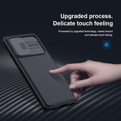 Samsung Galaxy A52 5G (A526B) „Nillkin“ CamShield melns apvalks | vacins.lv