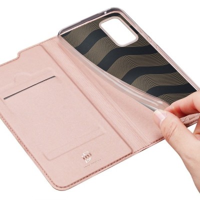 Samsung Galaxy A52 5G (A526B, A525F) Dux Ducis Skin sērijas rozs ādas atvērams maciņš | Vacins.lv