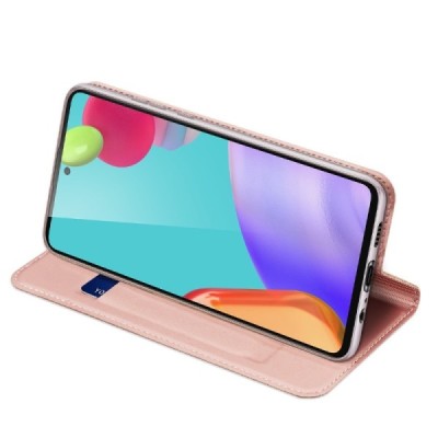 Samsung Galaxy A52 5G (A526B, A525F) Dux Ducis Skin sērijas rozs ādas atvērams maciņš | Vacins.lv