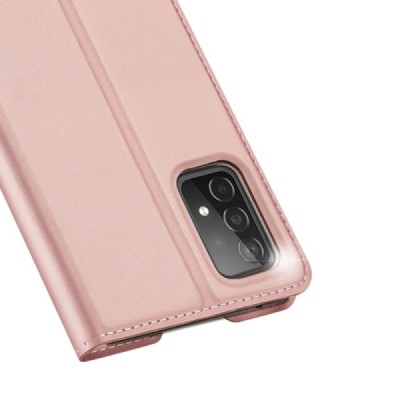 Samsung Galaxy A52 5G (A526B, A525F) Dux Ducis Skin sērijas rozs ādas atvērams maciņš | Vacins.lv