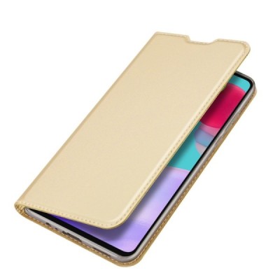 Samsung Galaxy A52 5G (A526B, A525F) Dux Ducis Skin sērijas zelta ādas atvērams maciņš | Vacins.lv