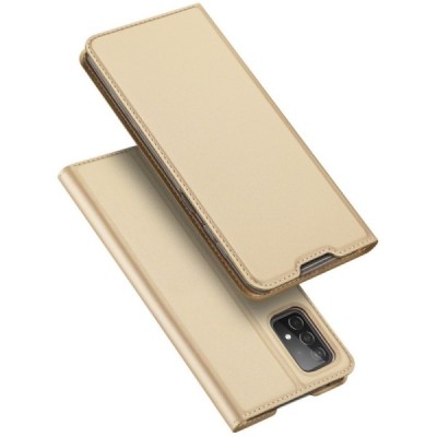 Samsung Galaxy A52 5G (A526B, A525F) Dux Ducis Skin sērijas zelta ādas atvērams maciņš | Vacins.lv