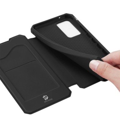Samsung Galaxy A52 5G (A526B, A525F) Dux Ducis Skin X sērijas melns ādas atvērams maciņš | Vacins.lv