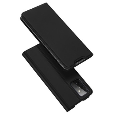 Dux Ducis Skin серии Samsung Galaxy A72 5G (A726B, A725F) чёрный кожаный чехол-книжка | Vacins.lv