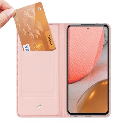 Dux Ducis Skin серии Samsung Galaxy A72 5G (A726B, A725F) розовый кожаный чехол-книжка | Vacins.lv