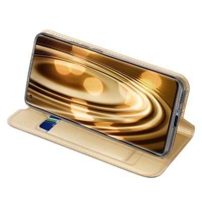 Xiaomi Mi 11 Dux Ducis Skin sērijas zelta ādas atvērams maciņš | Vacins.lv