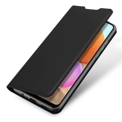 Samsung Galaxy A32 4G (A325F) Dux Ducis Skin sērijas melns ādas atvērams maciņš | Vacins.lv