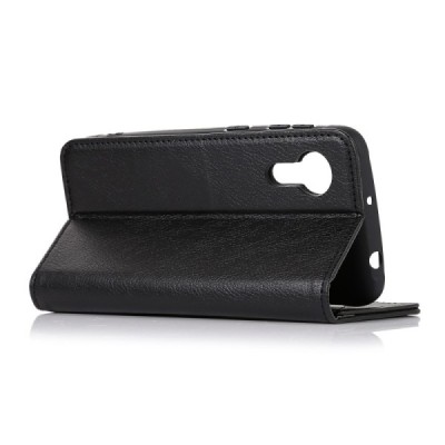 Samsung Galaxy Xcover 5 (G525) чёрный кожаный чехол-книжка | Vacins.lv