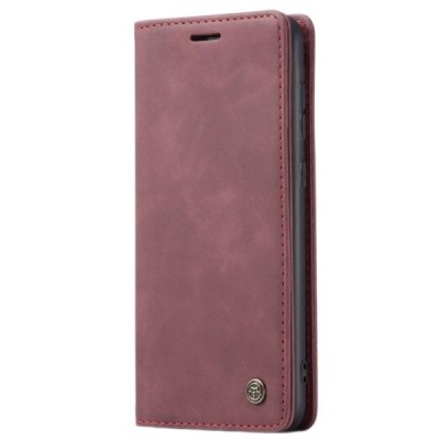 Samsung Galaxy A52 5G (A526B, A525F) CaseMe Retro solīds atvēramais ādas bordo maciņš - maks | Vacins.lv