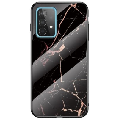 Samsung Galaxy A52 5G (A526B, A525F) „Marble“ cieta silikona (TPU) melns / zelta apvalks | vacins.lv