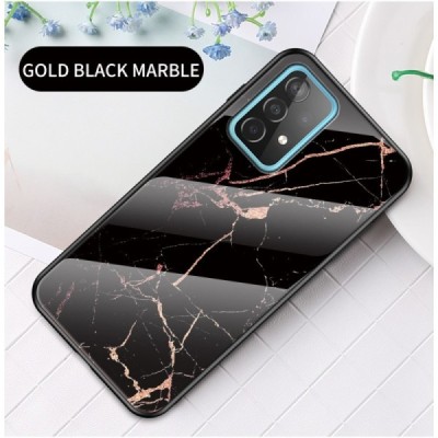 Samsung Galaxy A52 5G (A526B, A525F) „Marble“ cieta silikona (TPU) melns / zelta apvalks | vacins.lv
