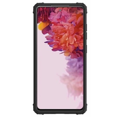 Samsung Galaxy A52 5G (A526B, A525F) „Fashion“ Kickstand прозрачный твердый силиконовый чехол (TPU) с чёрнoй окантовкой | Vacins