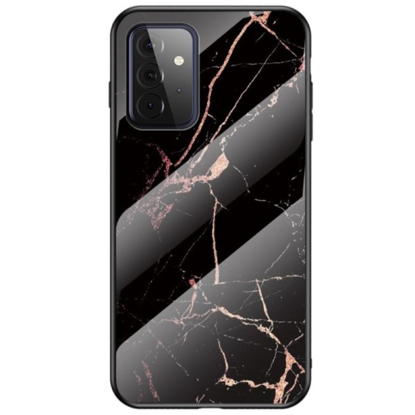 „Marble“ твердый силиконовый (TPU) чехол - чёрный / золотой (Galaxy A72)