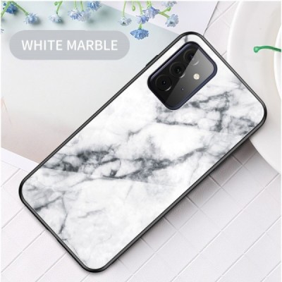 Samsung Galaxy A72 (A726B, A725F) „Marble“ твердый силиконовый чехол TPU белого цвета | Vacins.lv