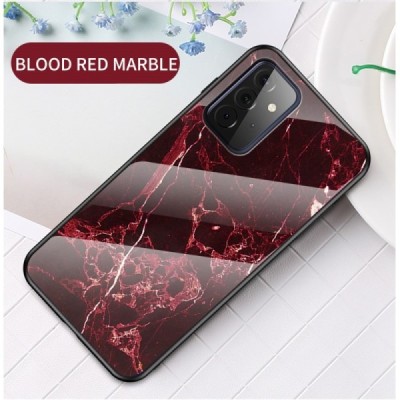 Samsung Galaxy A72 (A726B, A725F) „Marble“ твердый силиконовый чехол TPU красного цвета | Vacins.lv