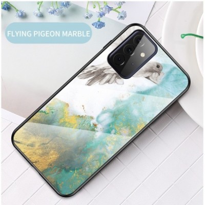Samsung Galaxy A72 (A726B, A725F) „Marble“ твердый силиконовый чехол TPU зелёного цвета | Vacins.lv