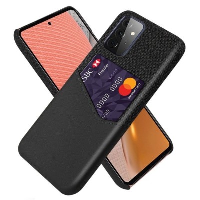 „KSQ“ Shell Samsung Galaxy A72 (A726B, A725F) чёрный кожаный чехол - задняя часть с карманом для карточек | Vacins.lv