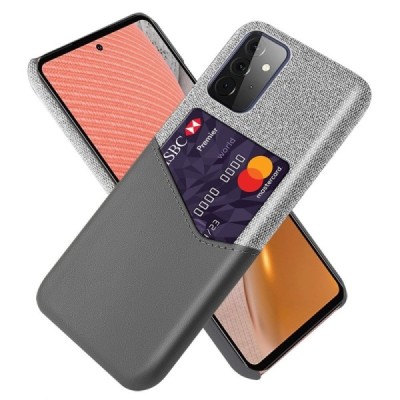 „KSQ“ Shell Samsung Galaxy A72 (A726B, A725F) серый кожаный чехол - задняя часть с карманом для карточек | Vacins.lv