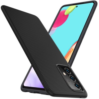 Samsung Galaxy A52 5G (A526B, A525F) твердый силиконовый чехол (TPU) - чёрный | Vacins.lv
