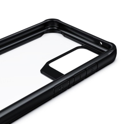 Samsung Galaxy A52 5G (A526B, A525F) Fashion прозрачный твердый силиконовый чехол (TPU) с черной окантовкой | Vacins.lv