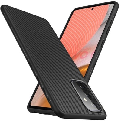 Samsung Galaxy A72 (A726B, A725F) твердый силиконовый чехол (TPU) - чёрный | Vacins.lv
