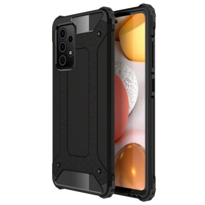 Samsung Galaxy A72 (A726B, A725F) усиленный защитный чёрный твердый силиконовый чехол (TPU) | Vacins.lv