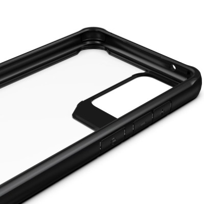 Samsung Galaxy A72 (A726B, A725F) Fashion прозрачный твердый силиконовый чехол (TPU) с черной окантовкой | Vacins.lv