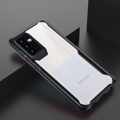 Samsung Galaxy A72 (A726B, A725F) Fashion прозрачный твердый силиконовый чехол (TPU) с черной окантовкой | Vacins.lv