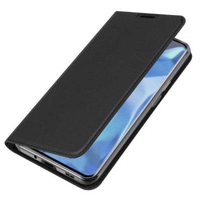OnePlus 9 Pro Dux Ducis Skin sērijas melns ādas atvērams maciņš | Vacins.lv